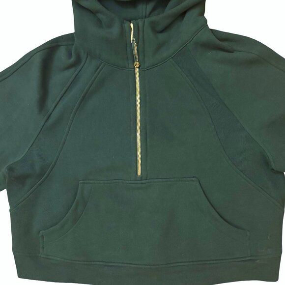 Like New lululemon Scuba Oversized Half-Zip Hoodie, Legacy Green/Gold, Size M/L - Picture 6 of 7